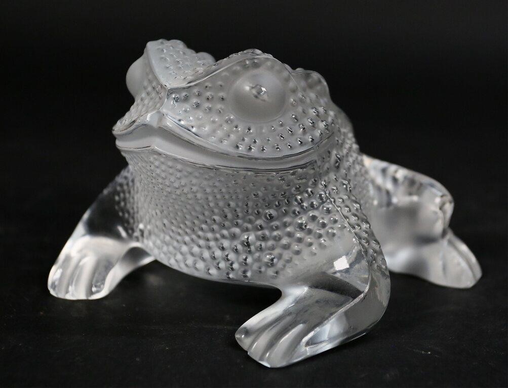 Appraisal: Lalique France crystal frog Gregoire Signed on the underside Lalique