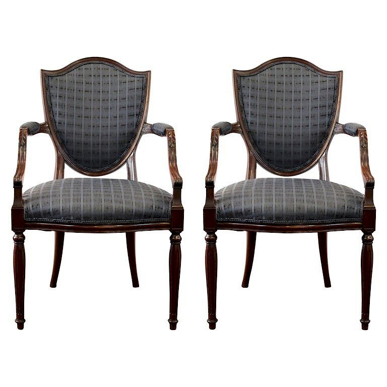 Appraisal: Neoclassical Revival Style Armchairs Pair Pair of Neoclassical Revival style