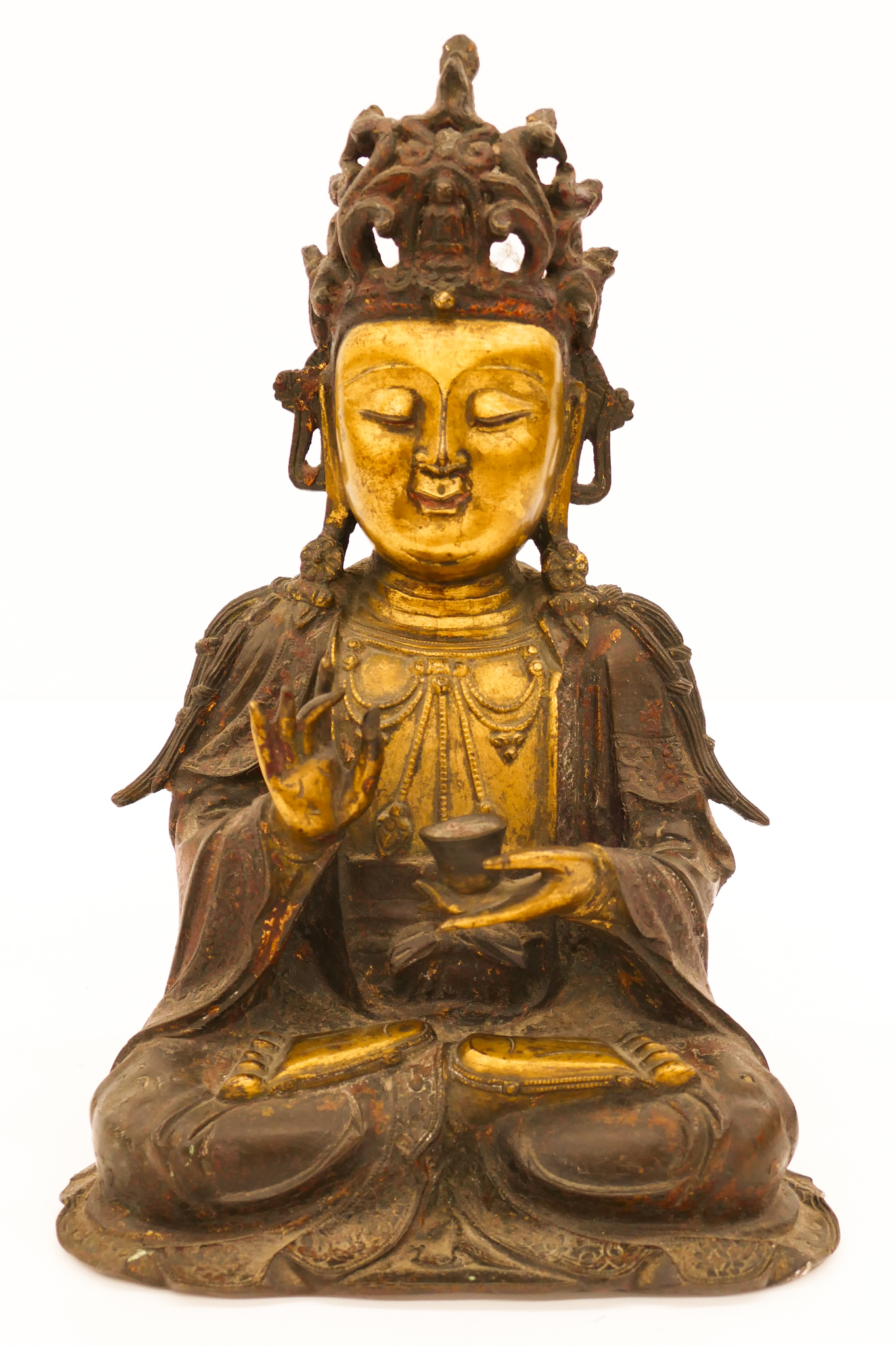 Appraisal: Chinese Ming Parcel Gilt Bronze Guanyin ''x ''x '' A