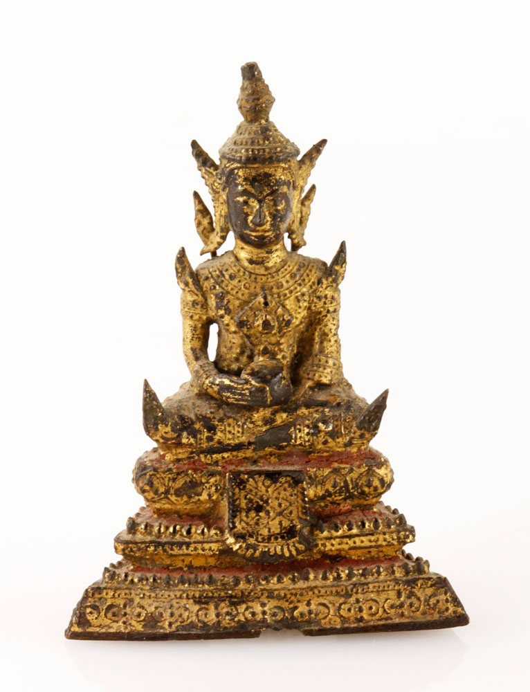 Appraisal: - th th C Thai Gilt Bronze Buddha th th