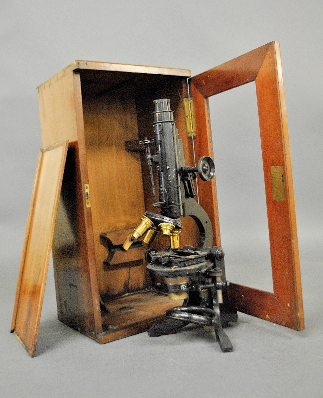 Appraisal: - Black metal microscope by J H Steward Strand London