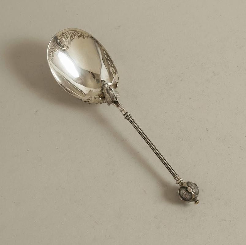 Appraisal: George Sharp Silver Serving Spoon George Sharp silver serving spoon