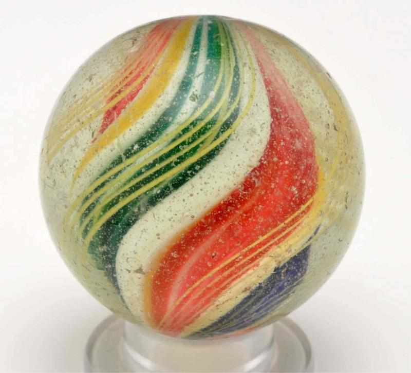 Appraisal: Large Shallow Ridge Core Swirl Marble Description White base two