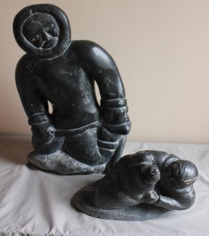 Appraisal: Piece Inuit Lot Includes a large figural carving - w