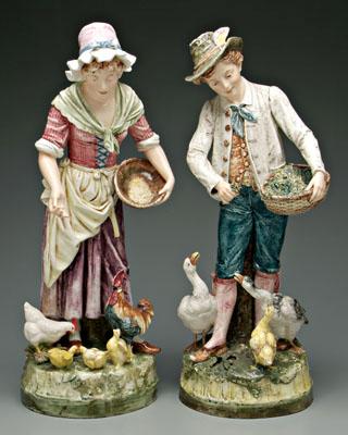 Appraisal: Pair ceramic figures tin glazed earthenware peasant boy and girl