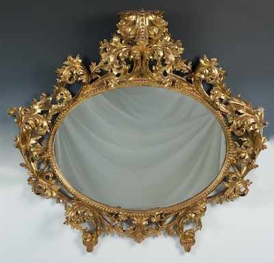 Appraisal: A th Century Italian Rococo Gold Leafed Mirror The oval