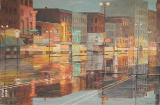 Appraisal: Seager oil Seager American th c - Street Scene- oil