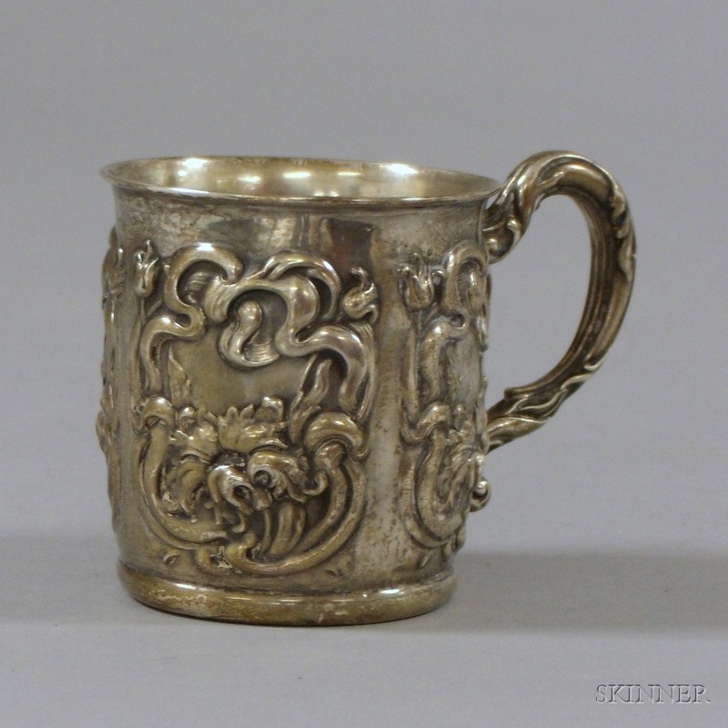 Appraisal: Sterling Art Nouveau Mug ht in