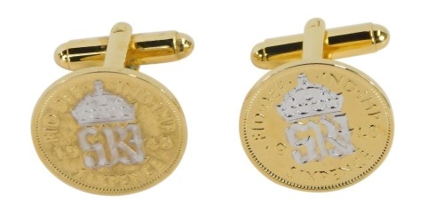 Appraisal: A pair of London Mint collectors gold plated cufflinks each