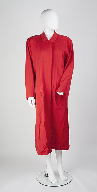 Appraisal: A full length red Kenzo coat with collar and full