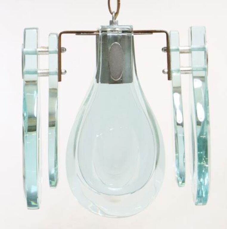 Appraisal: Italian mid-century modern glass ceiling light in the manner of