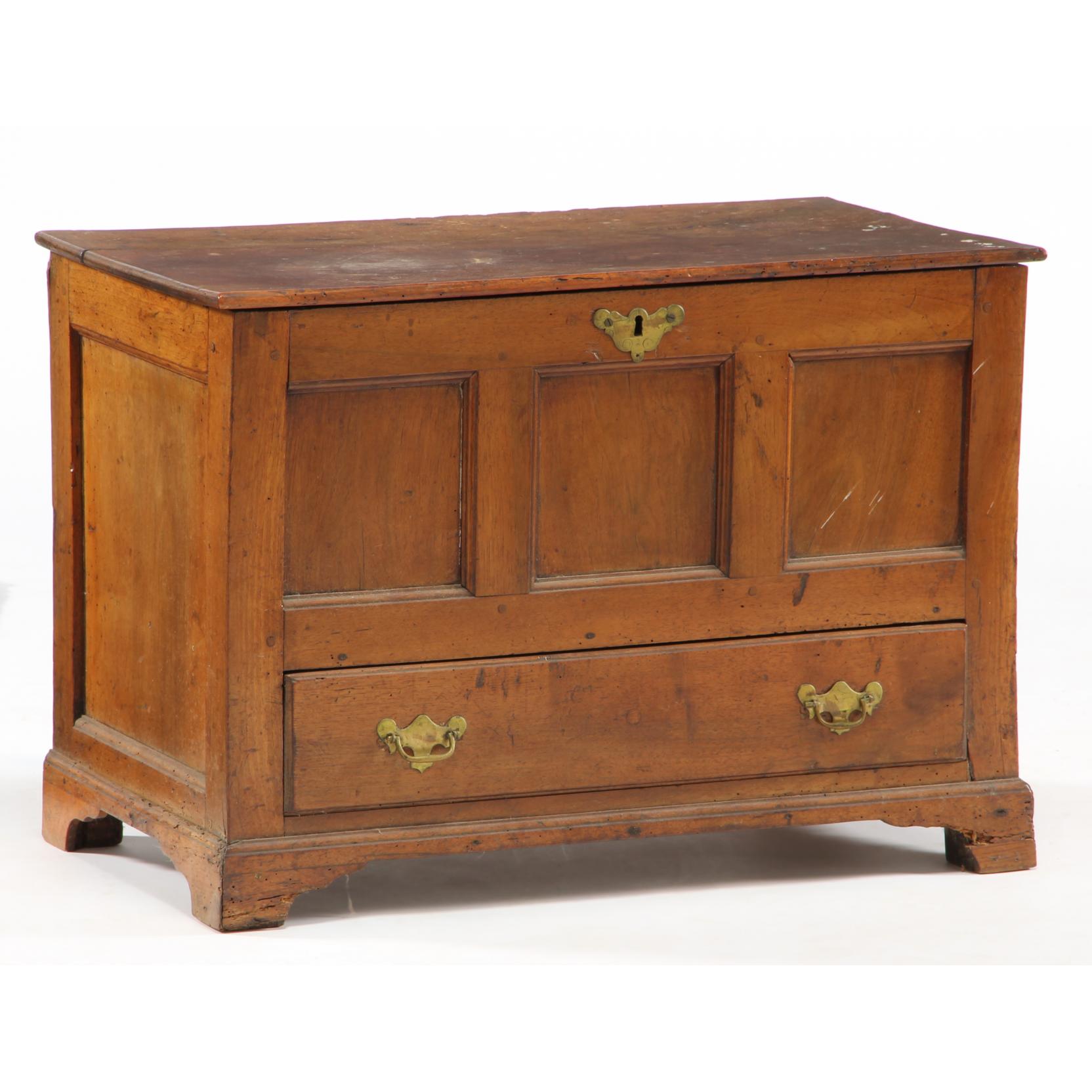 Appraisal: George II Child's Paneled Blanket Chest th century walnut walnut