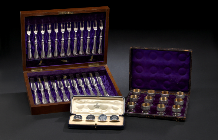 Appraisal: Cased Set of Twelve American Sterling Silver Individual Salt Cellars