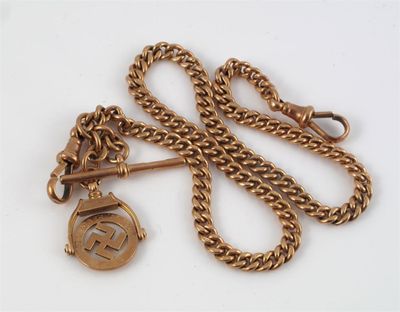 Appraisal: A ct gold matched curb link watch chain With a