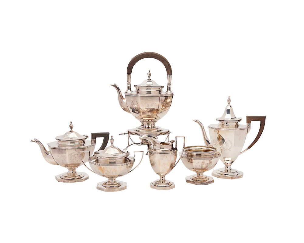 Appraisal: J E CALDWELL CO Six Piece Silver Coffee and Tea