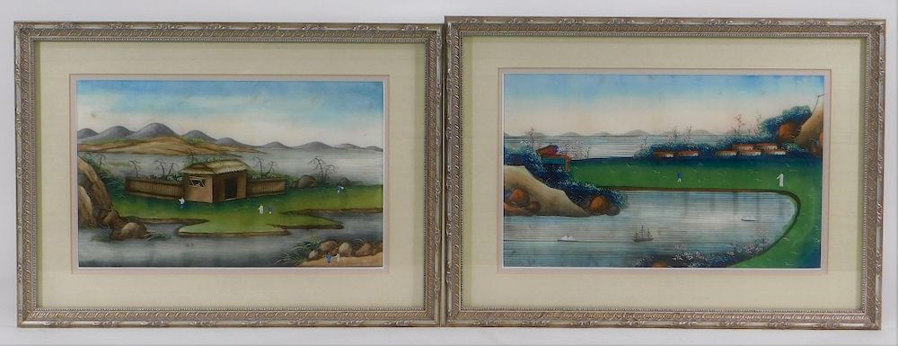 Appraisal: PR C Chinese Coastal Landscape Pith Paintings China th Century