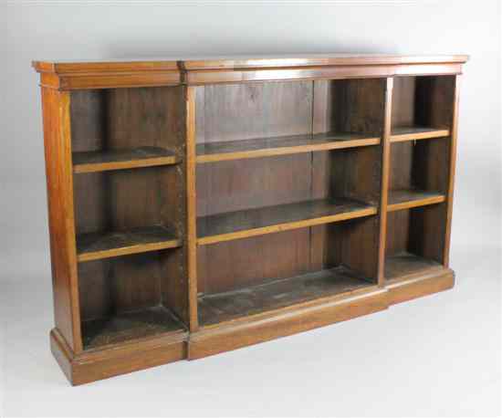 Appraisal: A Victorian mahogany breakfront dwarf bookcase on plinth base ft