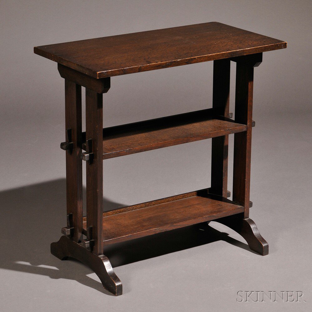 Appraisal: Arts Crafts Book Table Oak United States early th century