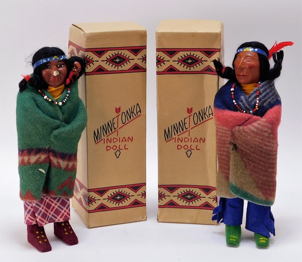 Appraisal: PR Antique Native American Minnetonka Indian Dolls United States th