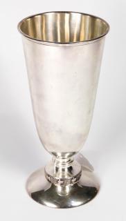 Appraisal: American sterling silver classical vase raised on a stylzed pedstal