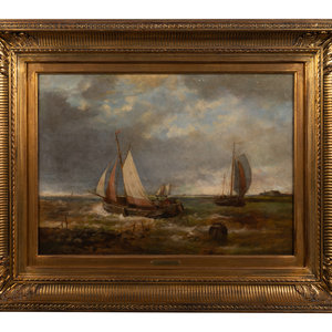 Appraisal: Abraham Hulk the Elder British - Ships at Sea oil