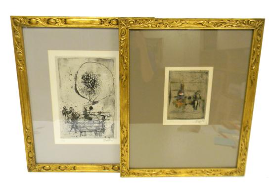 Appraisal: Johnny Gotthard Friedlander German French - two abstract etchings both