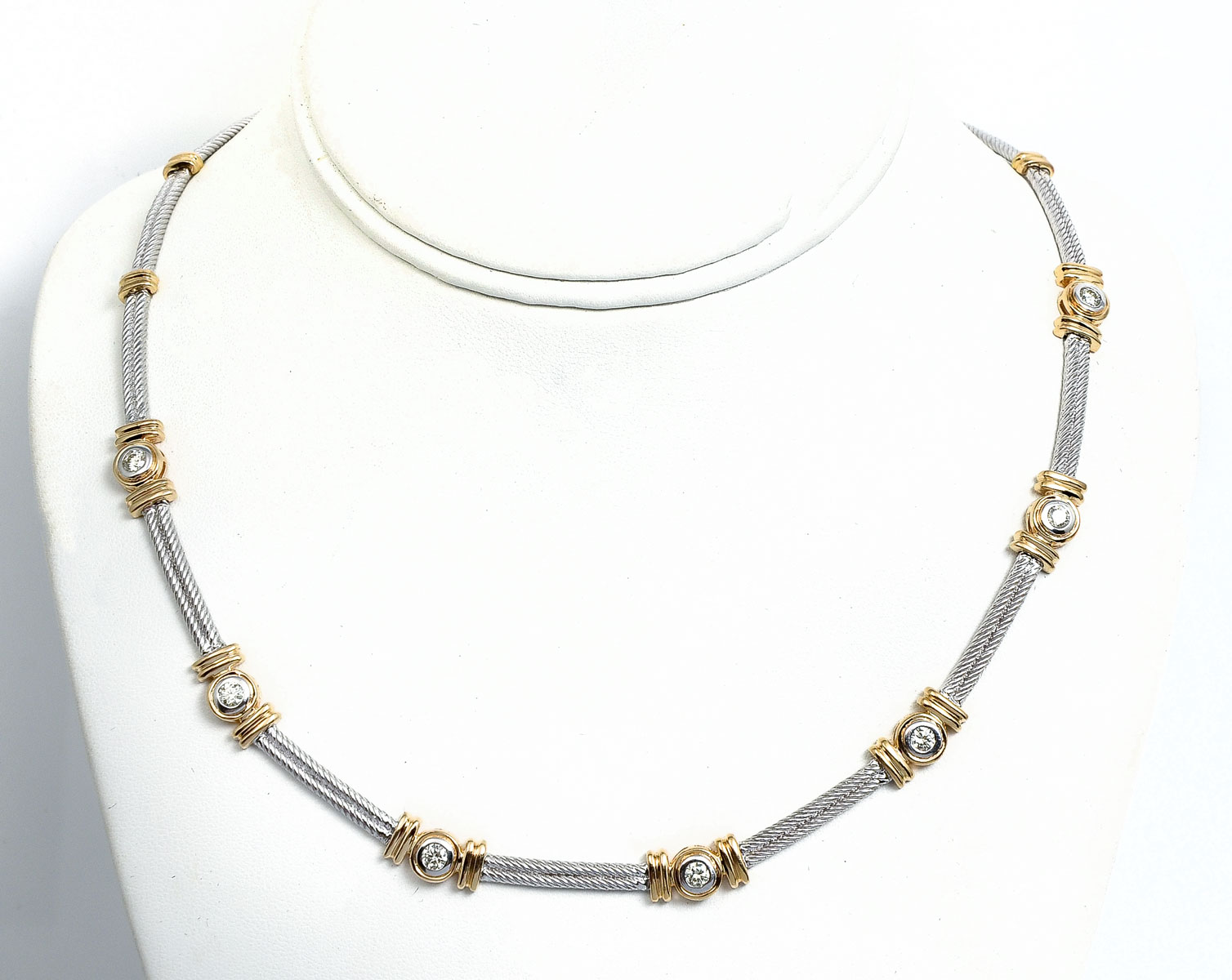 Appraisal: TONE K DIAMOND CHARRIOL STYLE CABLE NECKLACE Really beautiful stylish