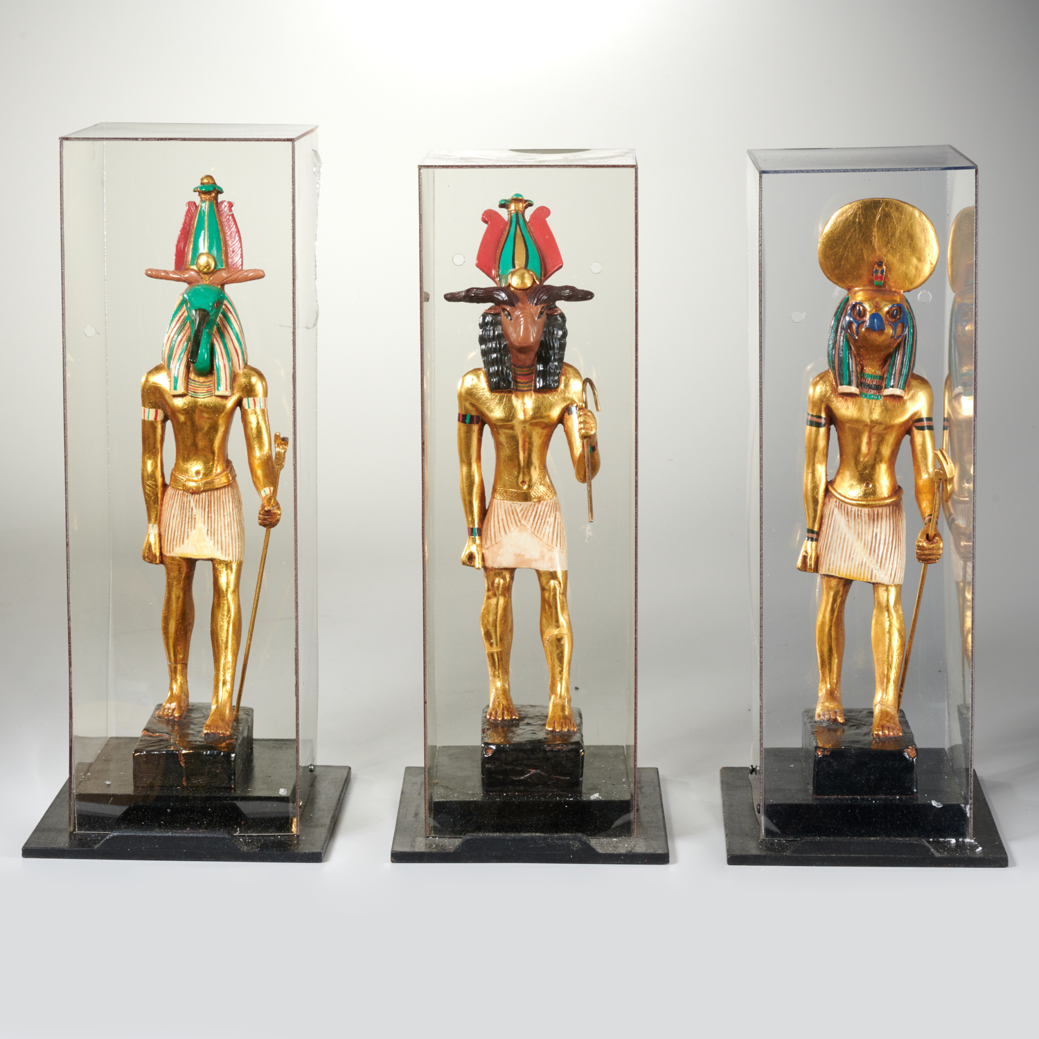 Appraisal: MODELS OF ANCIENT EGYPTIAN GODS EX-MUSEUM Incl Thoth Khnum and