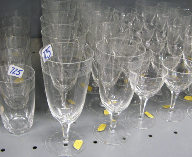 Appraisal: ROSENTHAL GERMANY PIECE CRYSTAL DRINKS SET decorative etched band consisting