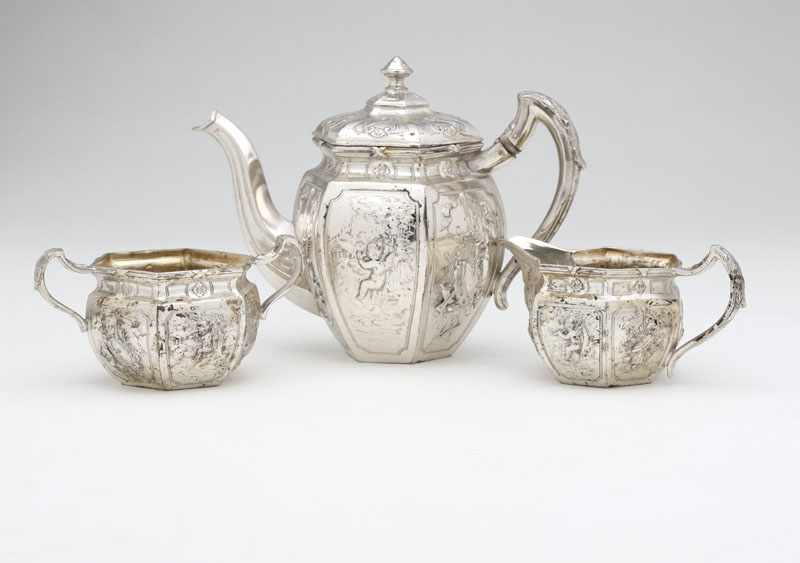 Appraisal: A small German silver tea service Storck Sinsheimer Late th