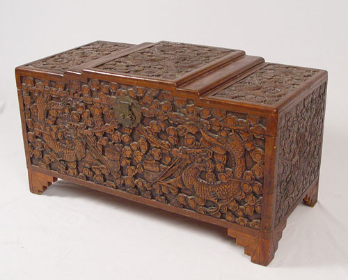 Appraisal: ASIAN CARVED CAMPHOR CHEST '' x '' x ''