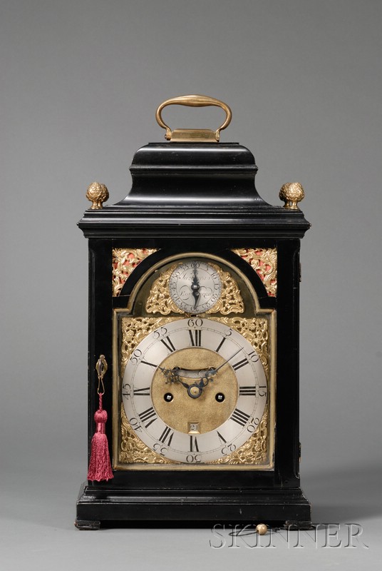 Appraisal: Ebonized Georgian Bracket Clock by James Cowan Edinburgh c the