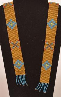 Appraisal: Vintage Loom Beaded Band Floral and geometric design l