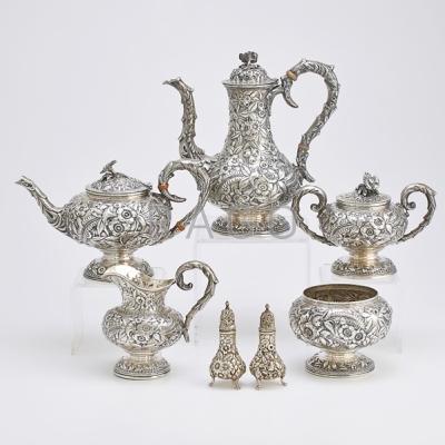 Appraisal: S KIRK SON STERLING TEA AND COFFEE SERVICE Five bulbous