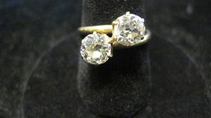 Appraisal: karat yellow gold double diamond ringEach stone approximately carat Old