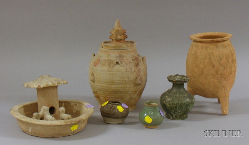 Appraisal: Seven Pieces of Asian Glazed and Unglazed Ceramics