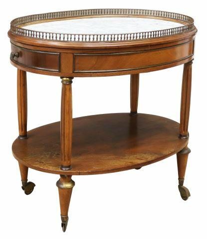 Appraisal: French walnut service trolley bar cart th c gilt metal