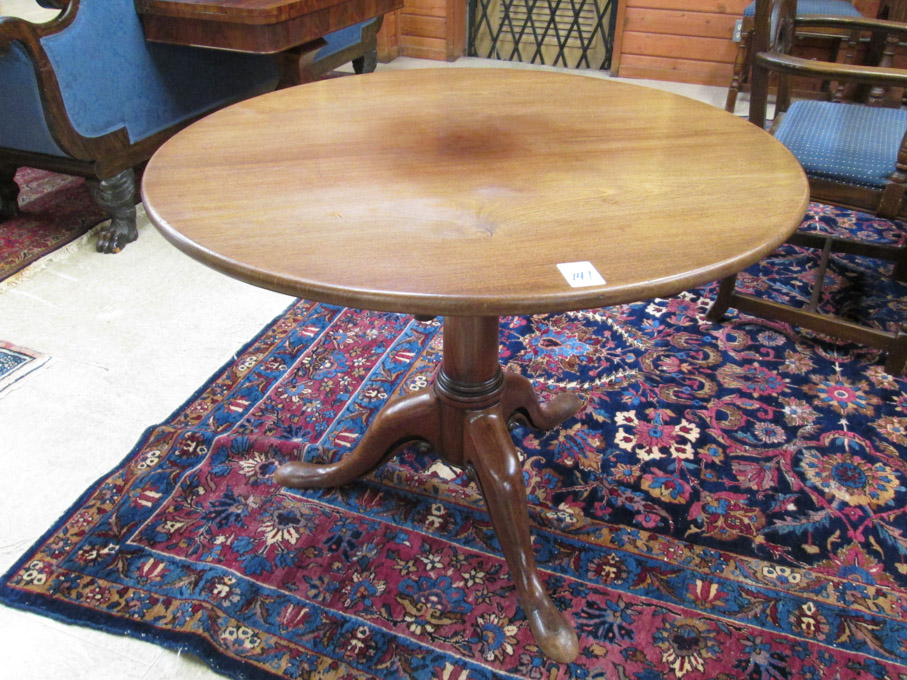 Appraisal: QUEEN ANNE STYLE MAHOGANY TILT-TOP TEA TABLE English th century