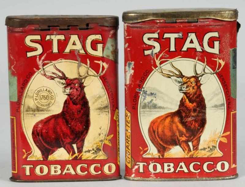 Appraisal: Lot of Stag Vertical Tobacco Pocket Tins Description Includes one