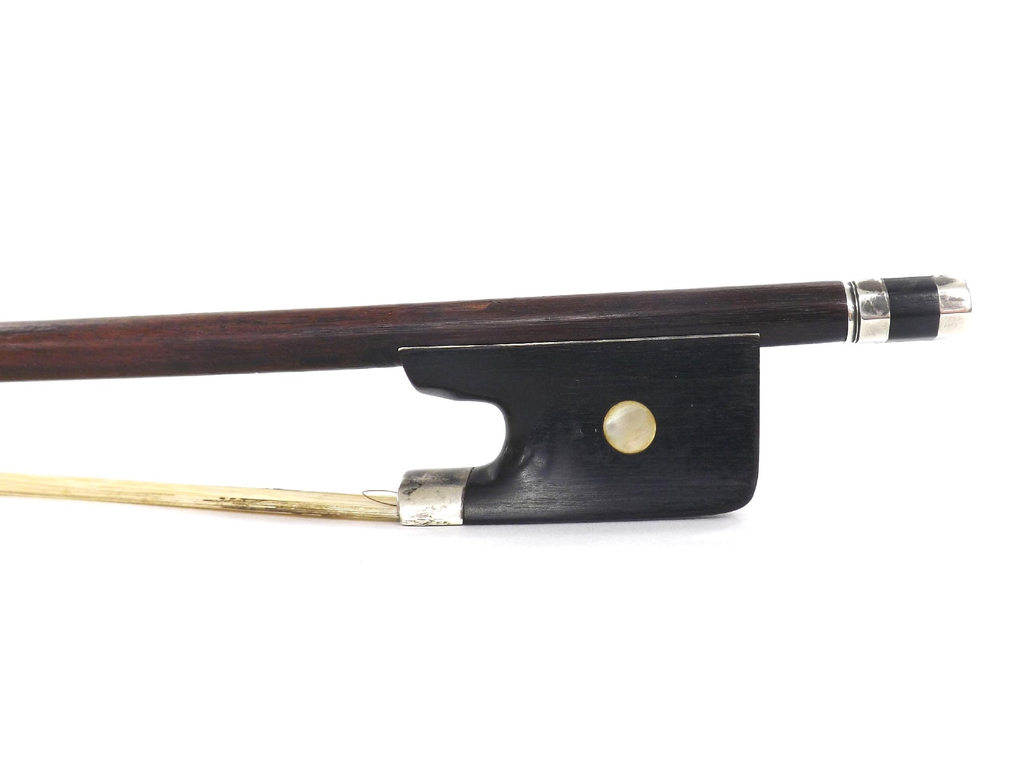 Appraisal: Silver mounted violoncello bow unstamped gm a f