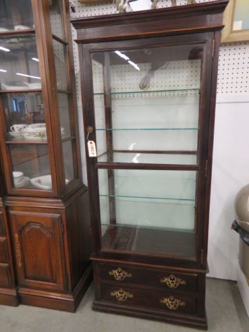 Appraisal: Antique Display Case or Cabinet glass all around two lower