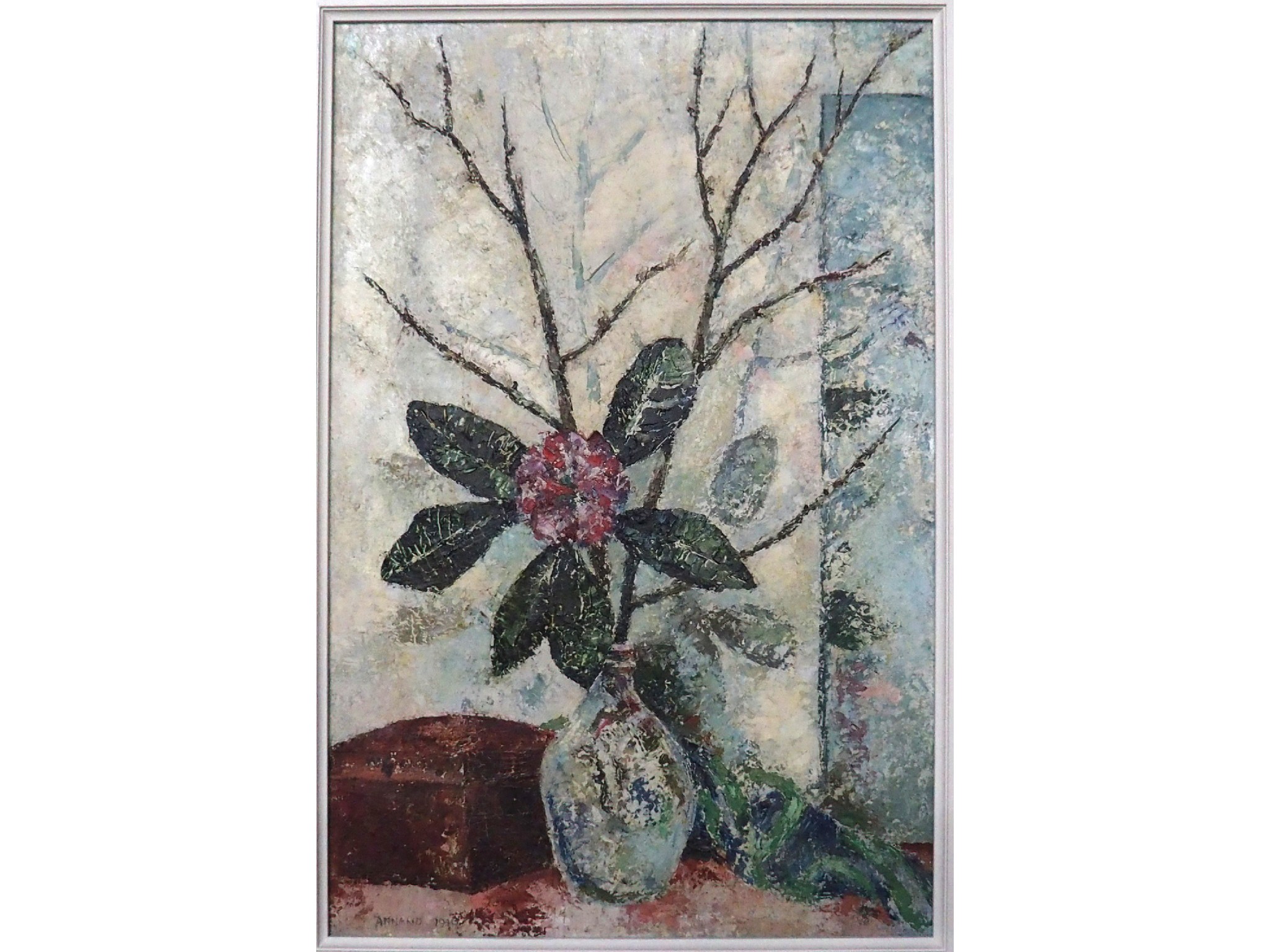 Appraisal: LOUISE ANNAND Still life signed and dated oil on canvas