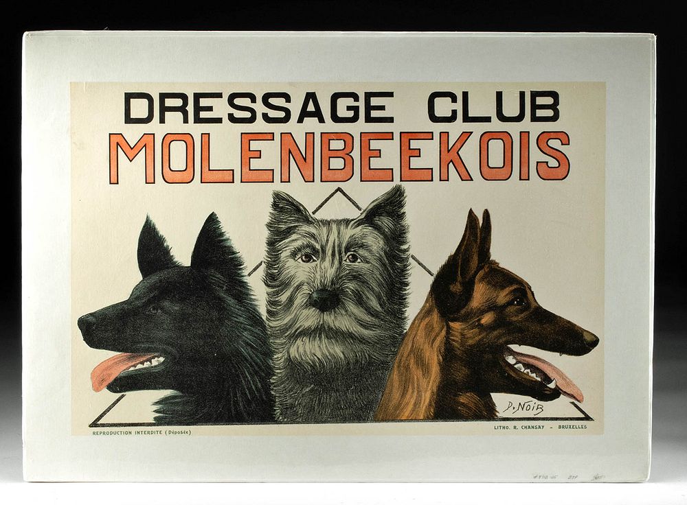 Appraisal: Antique Belgian Dressage Club Poster ca Artist D Noib Belgian