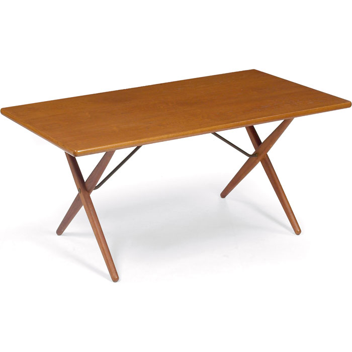 Appraisal: Hans Wegner dining table by Andrs Tuck Denmark x-leg base