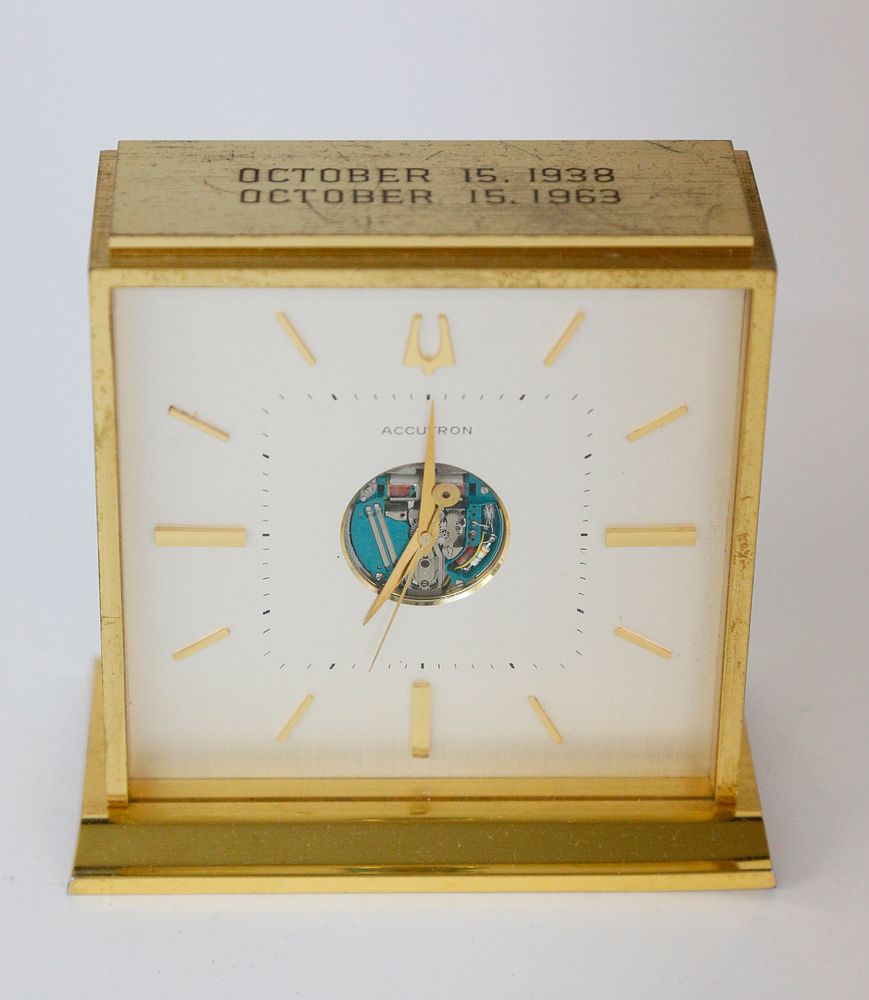 Appraisal: Brass Accutron Presentation Desk Clock Bulova Watch Company Brass Accutron