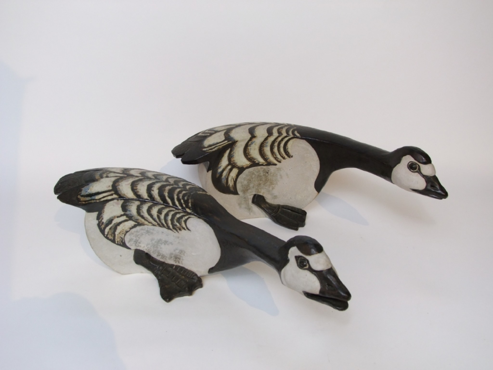 Appraisal: A pair of large Studio Pottery models of Barnacle Geese