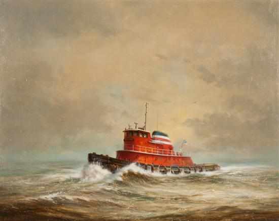 Appraisal: Melvin Orville Miller Jr American - Portrait of the Tugboat