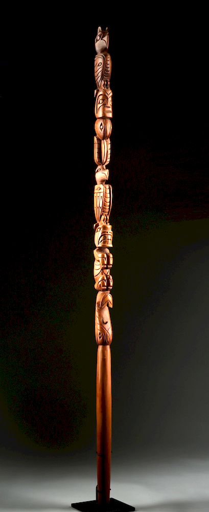 Appraisal: th C Nuu-chah-nulth Wood Totem - William Dennis Sr Native