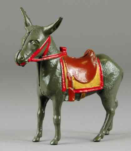 Appraisal: LARGE DONKEY STILL BANK A C Williams cast iron painted