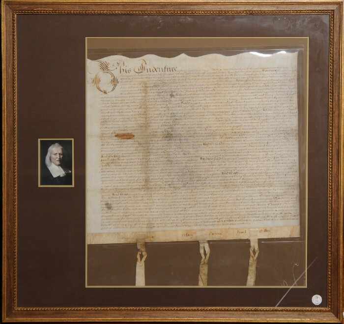 Appraisal: WALTON IZAAK - VELLUM DOCUMENT SIGNED x in Framed and